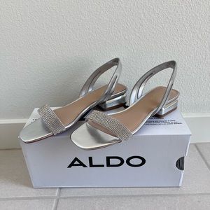 NEW Aldo Adreilla Silver High Heel Sandal